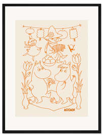 Gerahmter Kunstdruck Mumins Tanzparty II