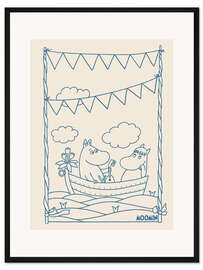 Gerahmter Kunstdruck Eine romantische Bootsfahrt