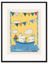 Gerahmter Kunstdruck Im Boot mit Mumintroll und Snorkfräulein