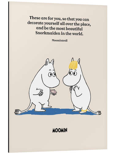 Tableau en aluminium Moomintroll's romantic quote