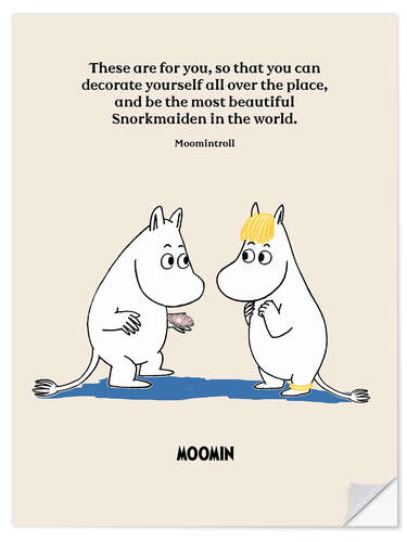 Wandsticker Moomintroll's romantic quote