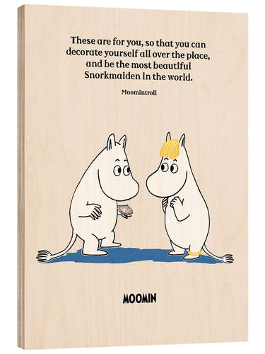 Cuadro de madera Moomintroll's romantic quote