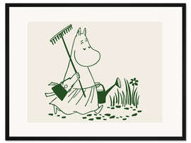 Gerahmter Kunstdruck Muminmama im Garten