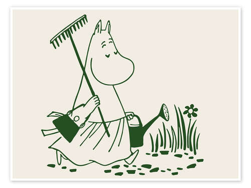 Poster Moominmamma in the garden