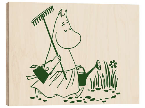 Tableau en bois Moominmamma in the garden