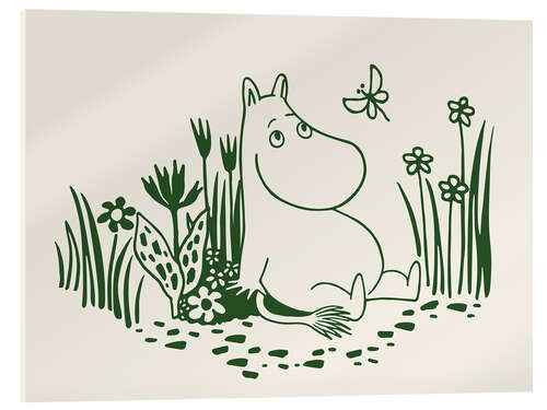 Akrylbillede Moomintroll with butterflies