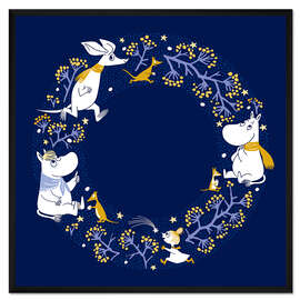 Gerahmter Kunstdruck Mumins Weihnachtsdeko I