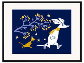 Gerahmter Kunstdruck Sniff unter Sternen