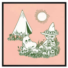 Gerahmter Kunstdruck Zelten im Sommer