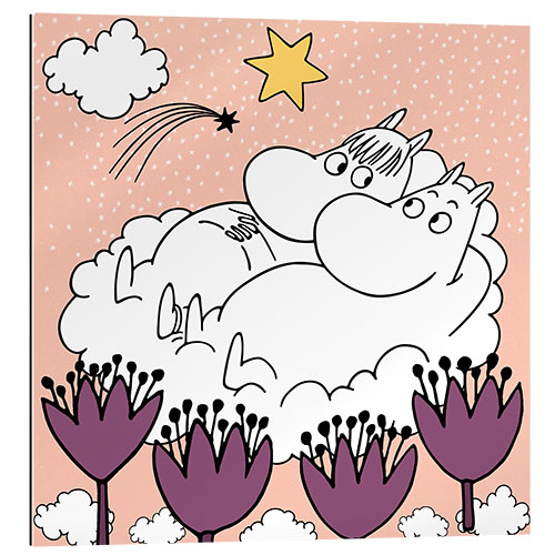 Gallery print Snorkmaiden and Moomintroll above the clouds