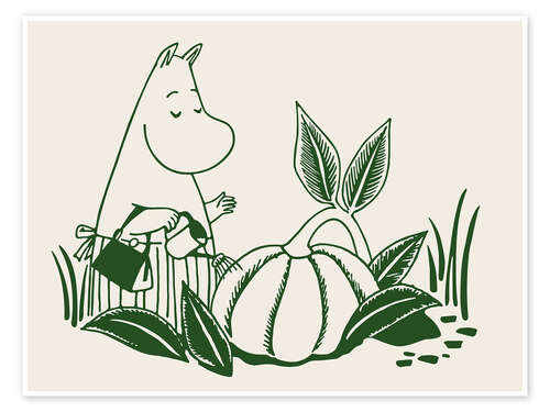 Juliste Moominmamma waters the pumpkin