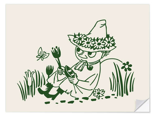 Selvklebende plakat Snufkin enjoys the summer