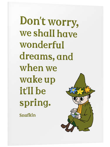 Foam board print We shall have wonderful dreams - Snufkin