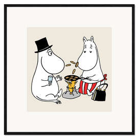 Framed art print Moomin's Barbecue Party