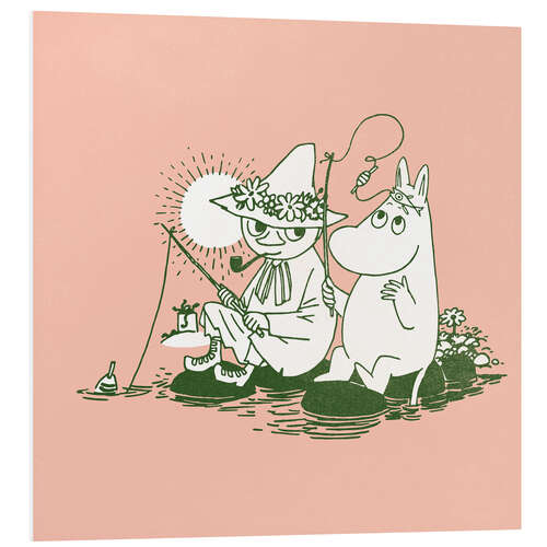 Print på skumplade Fishing with Moomintroll and Snufkin