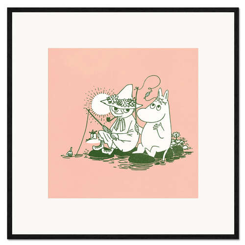 Framed art print Fishing with Moomintroll and Snufkin