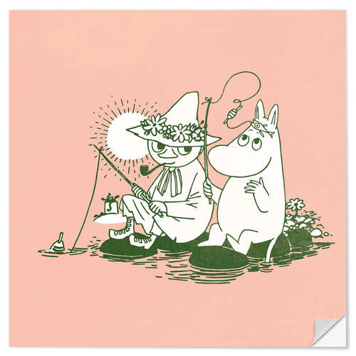 Vinilo para la pared Fishing with Moomintroll and Snufkin