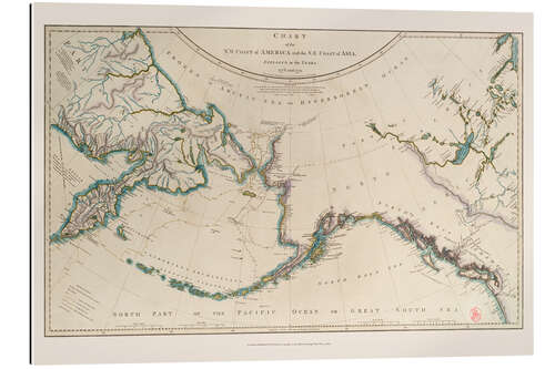 Quadro em plexi-alumínio Cook's Third Voyage 1778-1779, 1784-1804