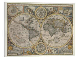 Tableau en plexi-alu Antique map of the world, 1626