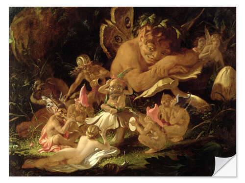 Vinilo para la pared Puck and Fairies, from A Midsummer Night's Dream, 1850