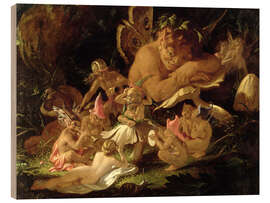 Wood print Puck and Fairies, from A Midsummer Night&#039;s Dream, 1850