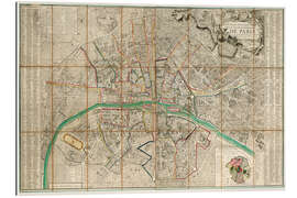 Gallery print Ancient Map of Paris, 1792