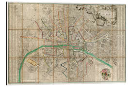 Magnettafel Antike Karte von Paris, 1792