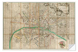 Wall sticker Ancient Map of Paris, 1792