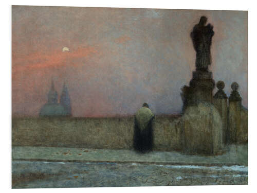 Hartschaumbild Früher Abend im Hradschin, Prag, Jakub Schikaneder