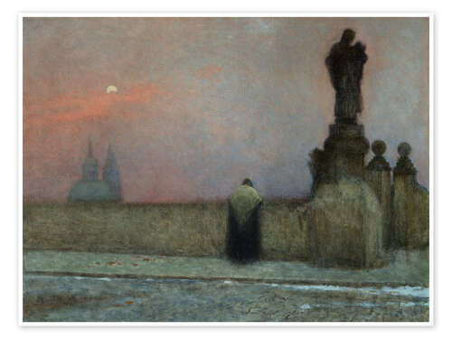 Poster Early Evening in Hradcany, Prague, Jakub Schikaneder