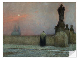 Sticker mural Early Evening in Hradcany, Prague, Jakub Schikaneder