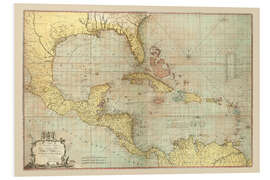 Foam board print Chart of the West Indies, 1774