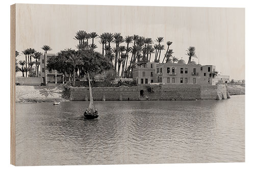 Hout print Coptic Church alongside the Nile at Cairo, c. 1930