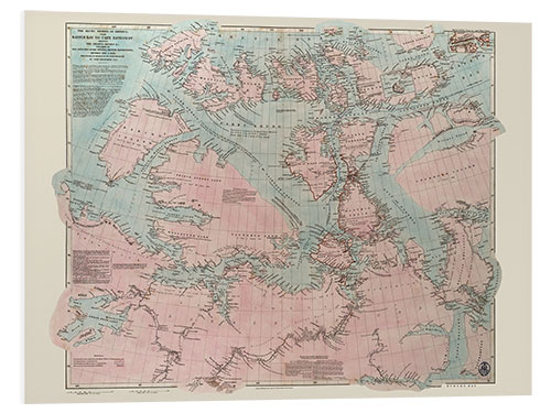 Foam board print The Arctic shores of Northamerica, British explorations 1818-1859