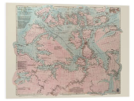 Foam board print The Arctic shores of Northamerica, British explorations 1818-1859