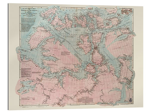 Quadro em plexi-alumínio The Arctic shores of Northamerica, British explorations 1818-1859