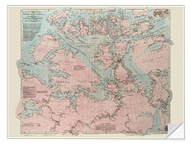 Wandsticker Die arktischen Küsten Nordamerikas, Britische Erkundungen 1818-1859