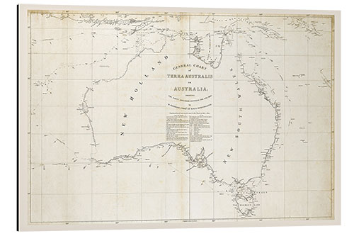 Aluminiumtavla Map of Australia, 1914