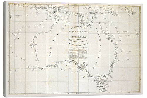 Canvas print Map of Australia, 1914