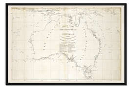 Gerahmter Kunstdruck Karte von Australien, 1914