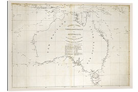 Quadro em plexi-alumínio Map of Australia, 1914