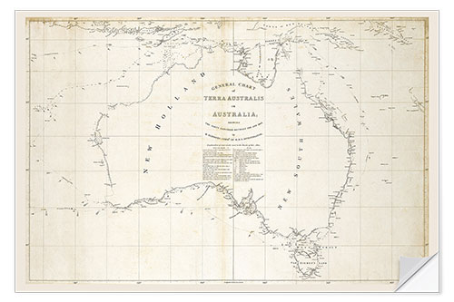 Sticker mural Map of Australia, 1914