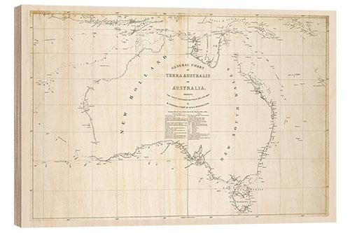 Holzbild Karte von Australien, 1914