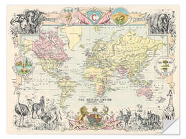 Sticker mural Map of British Empire, Castle Line Atlas of South Africa, 1895