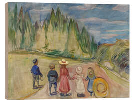 Tableau en bois The Fairytale Forest, 1902 - Edvard Munch