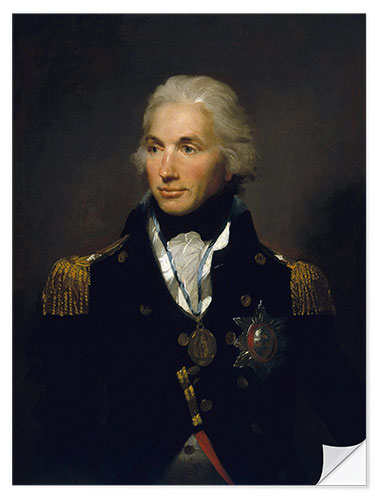 Selvklæbende plakat Portrait of Vice Admiral Horatio Nelson, Lemuel Abbott