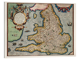 Stampa su plexi-alluminio Ancient map of the Kingdom of England, 1573