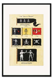 Gerahmter Kunstdruck Auswahl von Piratenflaggen aus dem 18. Jh., Basil Lubbock, 1922