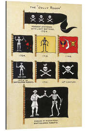 Magnettafel Auswahl von Piratenflaggen aus dem 18. Jh., Basil Lubbock, 1922