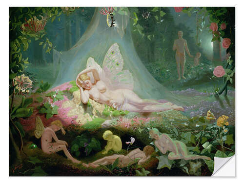 Selvklebende plakat There Sleeps Titania, 1872